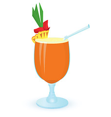 Image showing Pineapple cocktail Raster illustration