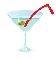 Image showing Martini cocktail Raster illustration