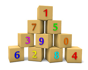 Image showing numbered cubes