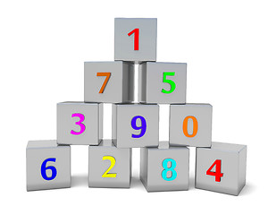 Image showing numbered cubes