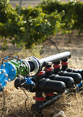 Image showing Water pumps for irrigation of vineyards