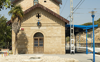 Image showing Ancient-style railway station