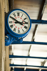 Image showing Antique external clock on  railway station