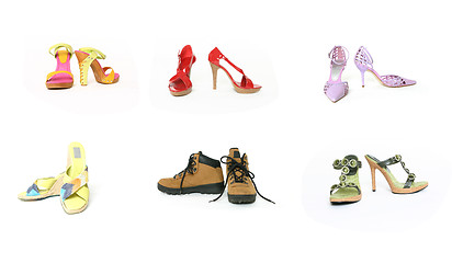 Image showing Six pairs shoes