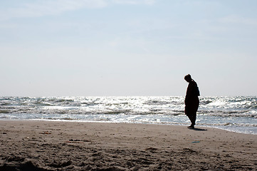 Image showing A woman on the beach