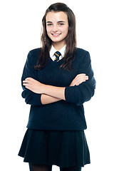 Image showing Pretty smiling teenager looking at you confidently