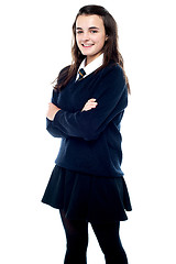 Image showing Snapshot of a cheerful schoolgirl