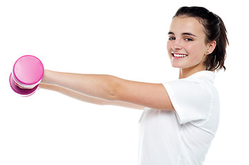 Image showing Beautiful young girl working out