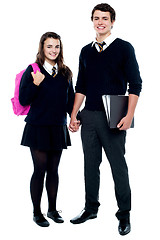 Image showing Full length portrait of students in uniform