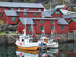 Image showing Beautiful fishing harbor in Norway