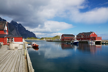 Image showing Fishing port in Henningsvaer
