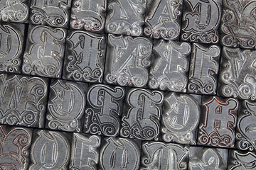 Image showing ornamental metal letterpress type