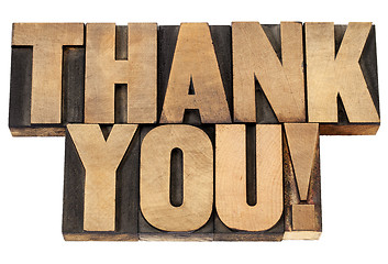 Image showing thank you in letterpress wood type