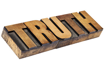 Image showing truth word in letterpress wood type