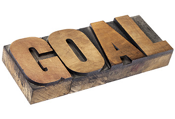 Image showing goal word in letterpress wood type