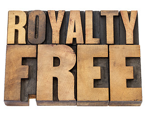 Image showing royalty free in wood type