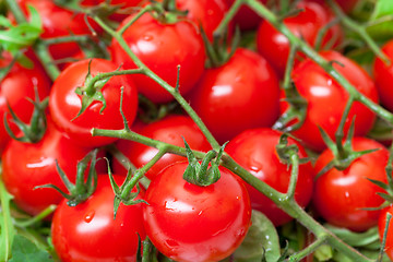 Image showing Background of Ripe Cherry Tomatoes