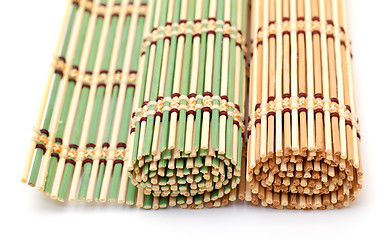 Image showing Green and Yellow Bamboo Matt