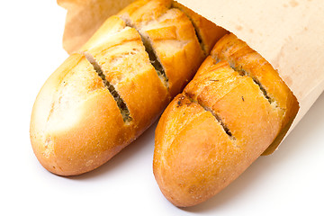 Image showing Delicious Baguette in Paper Bag