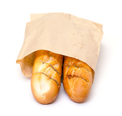 Image showing Delicious Baguette in Paper Bag