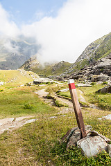 Image showing Path sign on Italian Alps