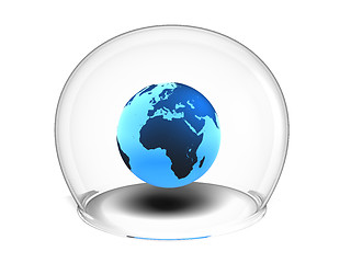 Image showing Globe inside glass bowl