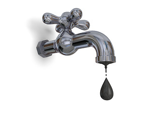 Image showing Tap dripping oil