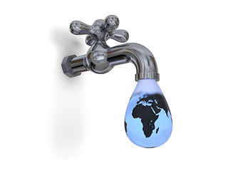 Image showing Dripping water tap
