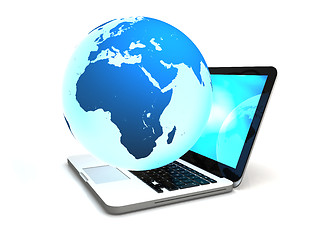 Image showing Laptop with globe