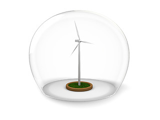 Image showing Windmill in glass bowl