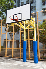 Image showing Basketball court in perspective view