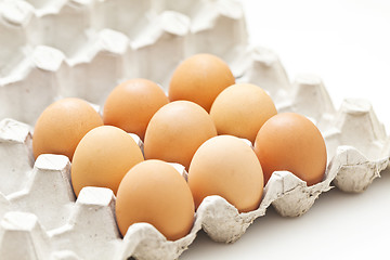 Image showing Eggs pack in a box