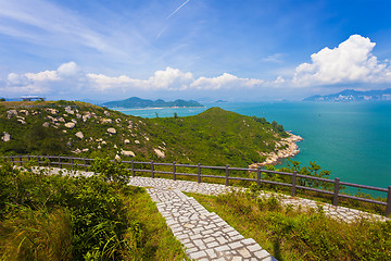 Image showing Hiking path in the mountains in Hong Kong