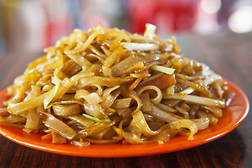 Image showing Fried noodles in Hong Kong style