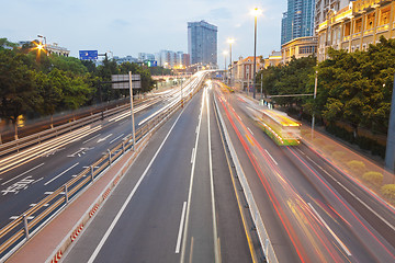 Image showing Traffic in downtown of Guangzhou, China.
