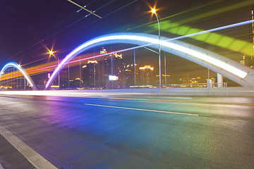 Image showing Traffic in bridge of Guangzhou, China.