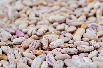 Image showing Close-up dry white beans on natural light