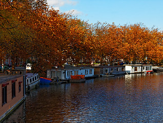 Image showing Autumn Canal in Amsterdam