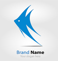 Image showing Blue fish brand logo/logotype