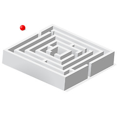 Image showing grey maze and red ball