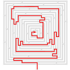 Image showing grey maze with red solution