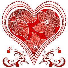 Image showing Large red vintage heart