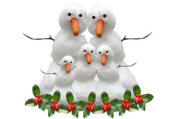 Image showing Christmas Snow Family