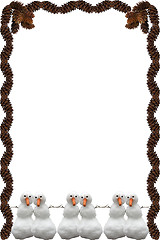 Image showing Pinecone and Snowman Frame