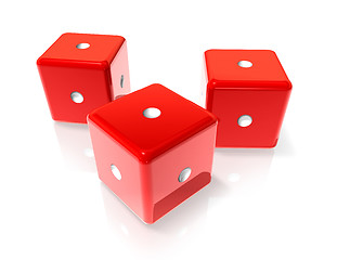 Image showing One red dices