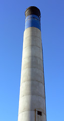 Image showing Blue, White and Black Chimney