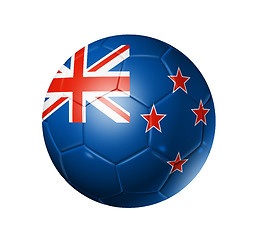 Image showing Soccer football ball with New Zealand flag