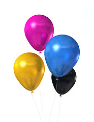 Image showing CMYK colored balloons isolated on white