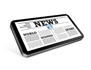 Image showing News on a mobile phone isolated on white