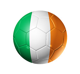 Image showing Soccer football ball with Ireland flag